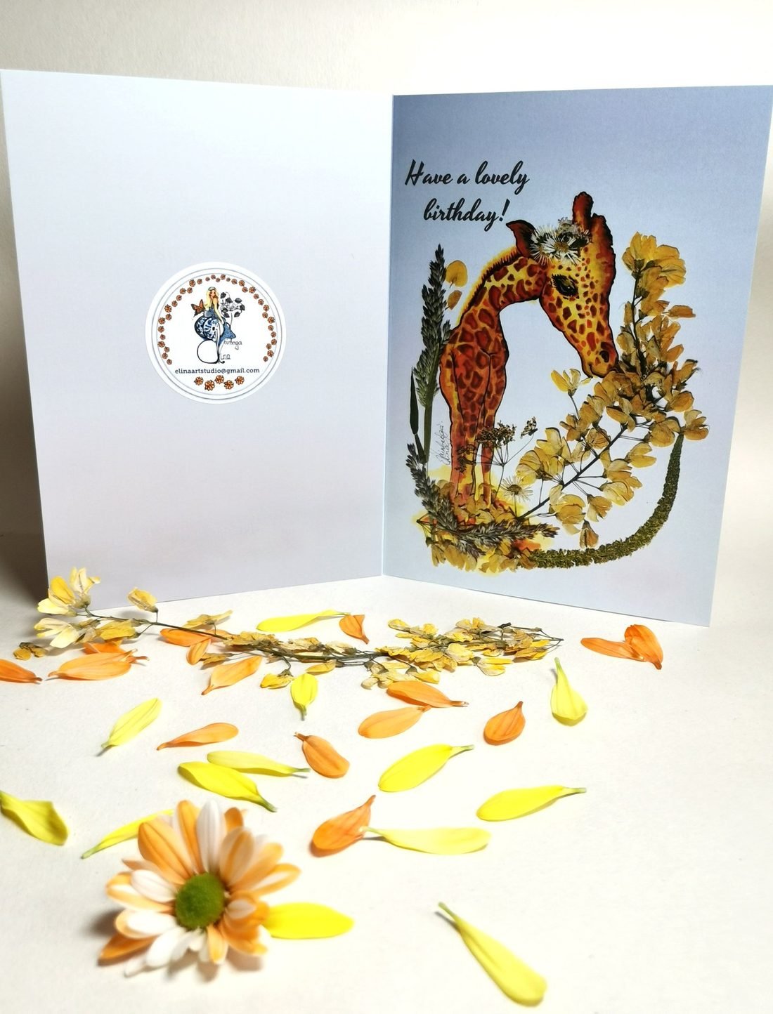 Original sunny greeting card design by Elīna Veinberga