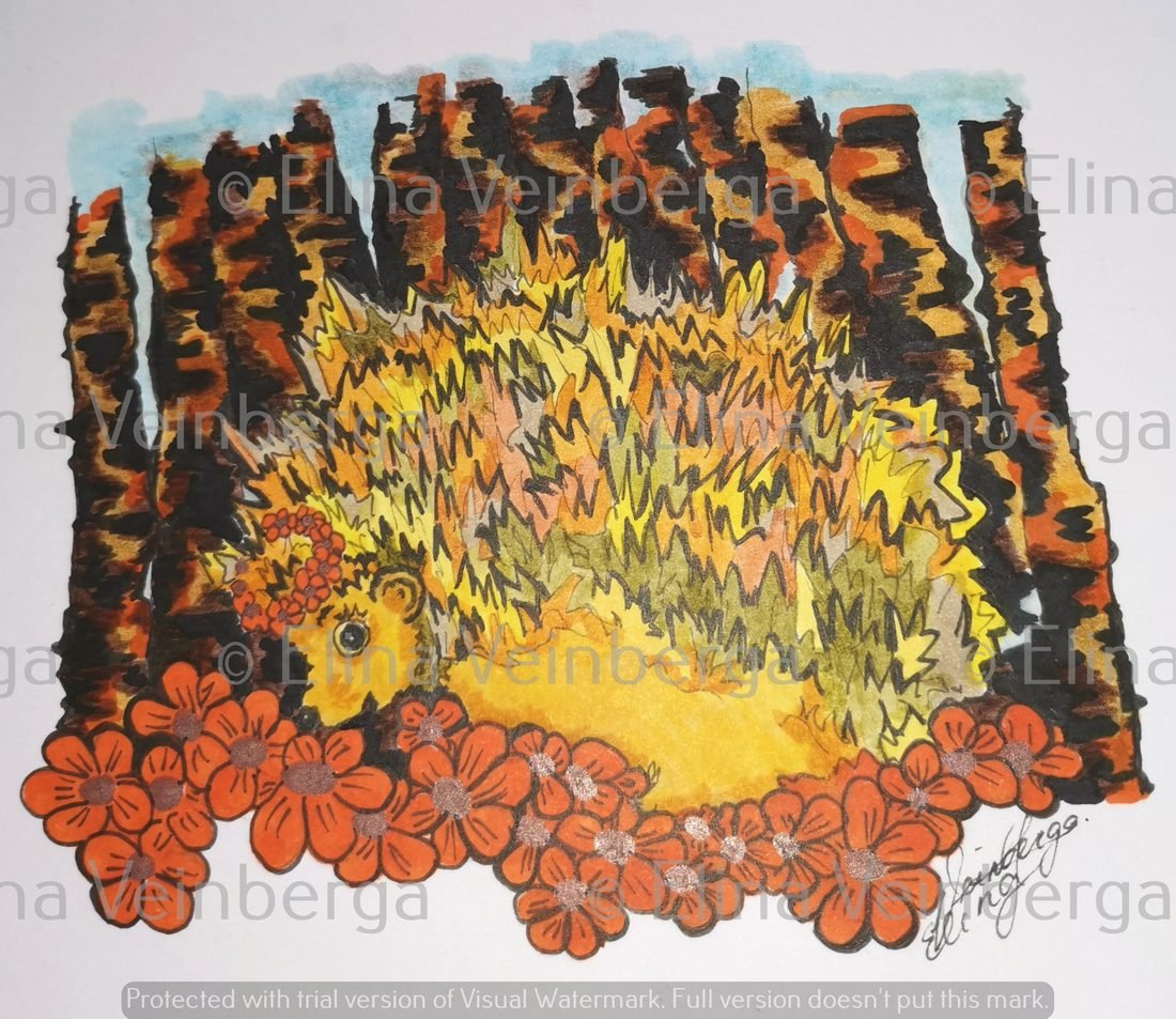 Original colourful illustration by Elīna Veinberga